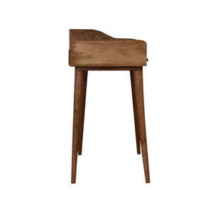 Gallery Back Cable Writing Desk | Solid Mango Wood | Oak Finish | 3 Drawers & 3 Slots