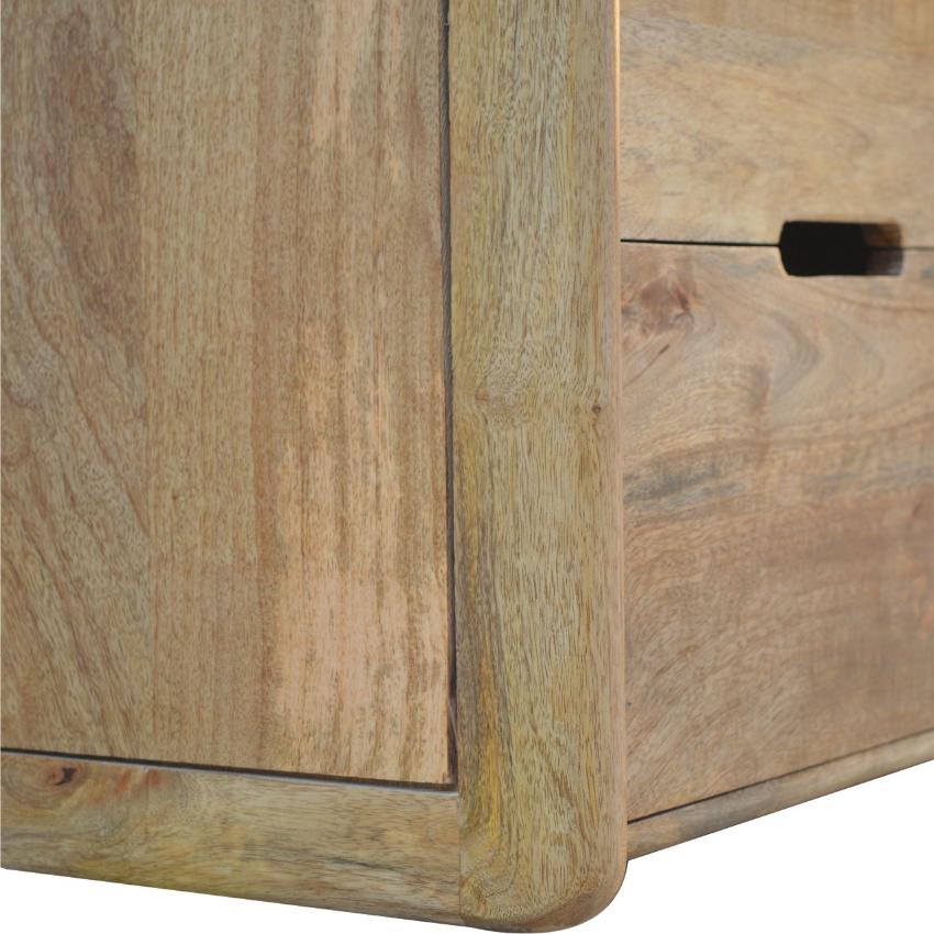 Gallery Back Mango Wood Bedside Table | 2 Drawers