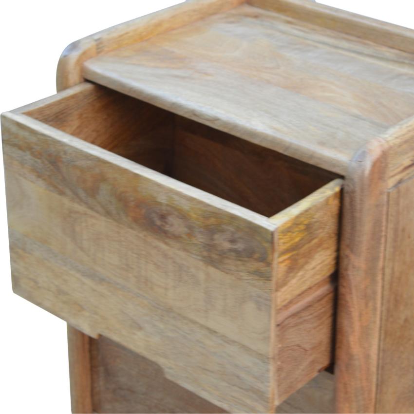 Gallery Back Mango Wood Bedside Table | 2 Drawers