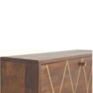 Geo Flip-Down Writing Desk | Solid Mango Wood | Brass Detail | Space-Saving Workspace