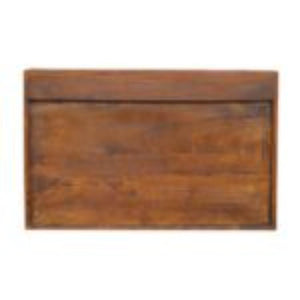 Geo Flip-Down Writing Desk | Solid Mango Wood | Brass Detail | Space-Saving Workspace