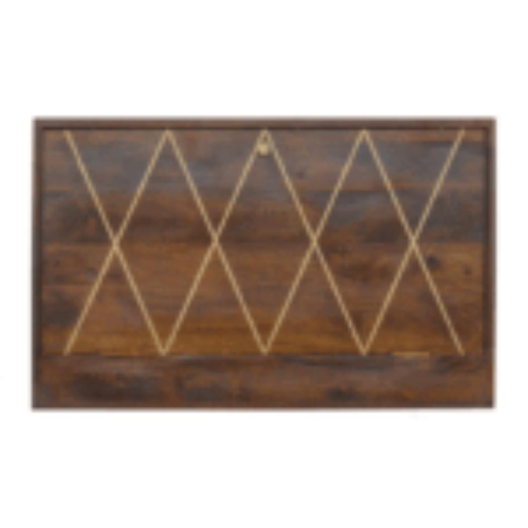 Geo Flip-Down Writing Desk | Solid Mango Wood | Brass Detail | Space-Saving Workspace
