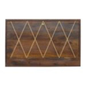 Geo Flip-Down Writing Desk | Solid Mango Wood | Brass Detail | Space-Saving Workspace
