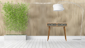 Geometric Bone Inlay Console Table | 2 Drawers | Solid Mango Wood