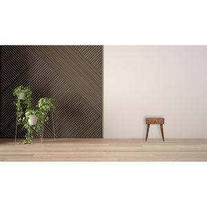 Geometric Brass Inlay Bedside Table | Distinctive Detail | Versatile Home Furniture