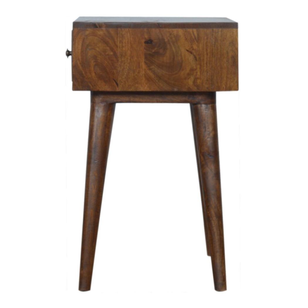 Geometric Brass Inlay Bedside Table | Distinctive Detail | Versatile Home Furniture