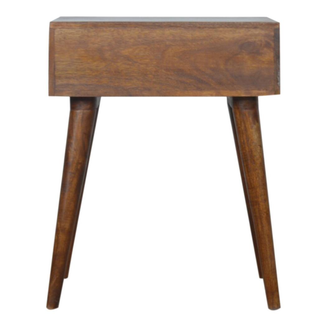 Geometric Brass Inlay Bedside Table | Distinctive Detail | Versatile Home Furniture