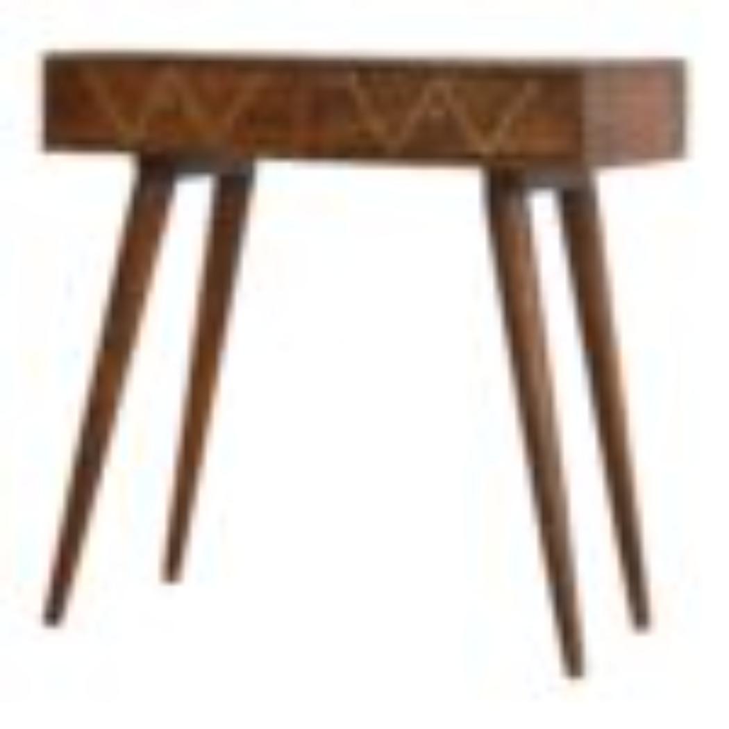 Geometric Console Table | Brass Finish | Sculptural Hallway Design