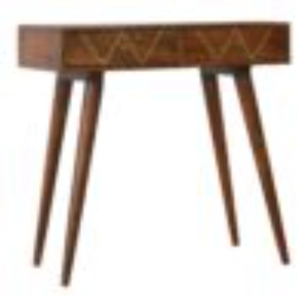 Geometric Console Table | Brass Finish | Sculptural Hallway Design