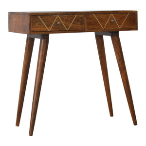 Geometric Console Table | Brass Finish | Sculptural Hallway Design