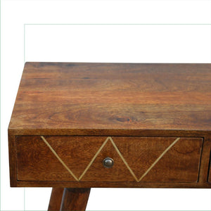 Geometric Console Table | Brass Finish | Sculptural Hallway Design
