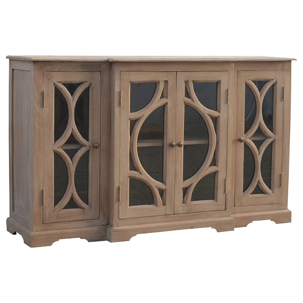 Glazed Carved Media Unit | Decorative Finish | Textured TV Storage