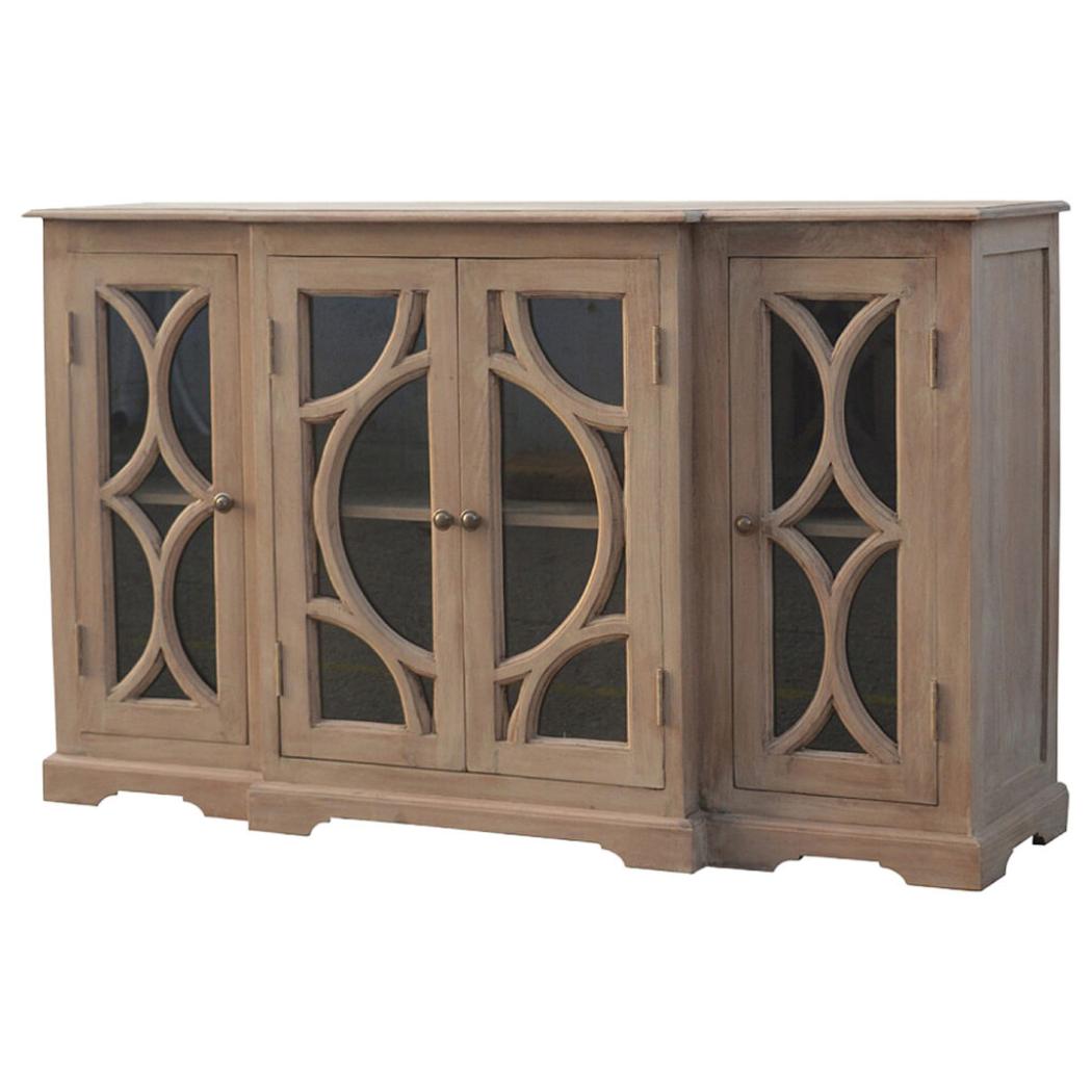 Glazed Carved Media Unit | Decorative Finish | Textured TV Storage