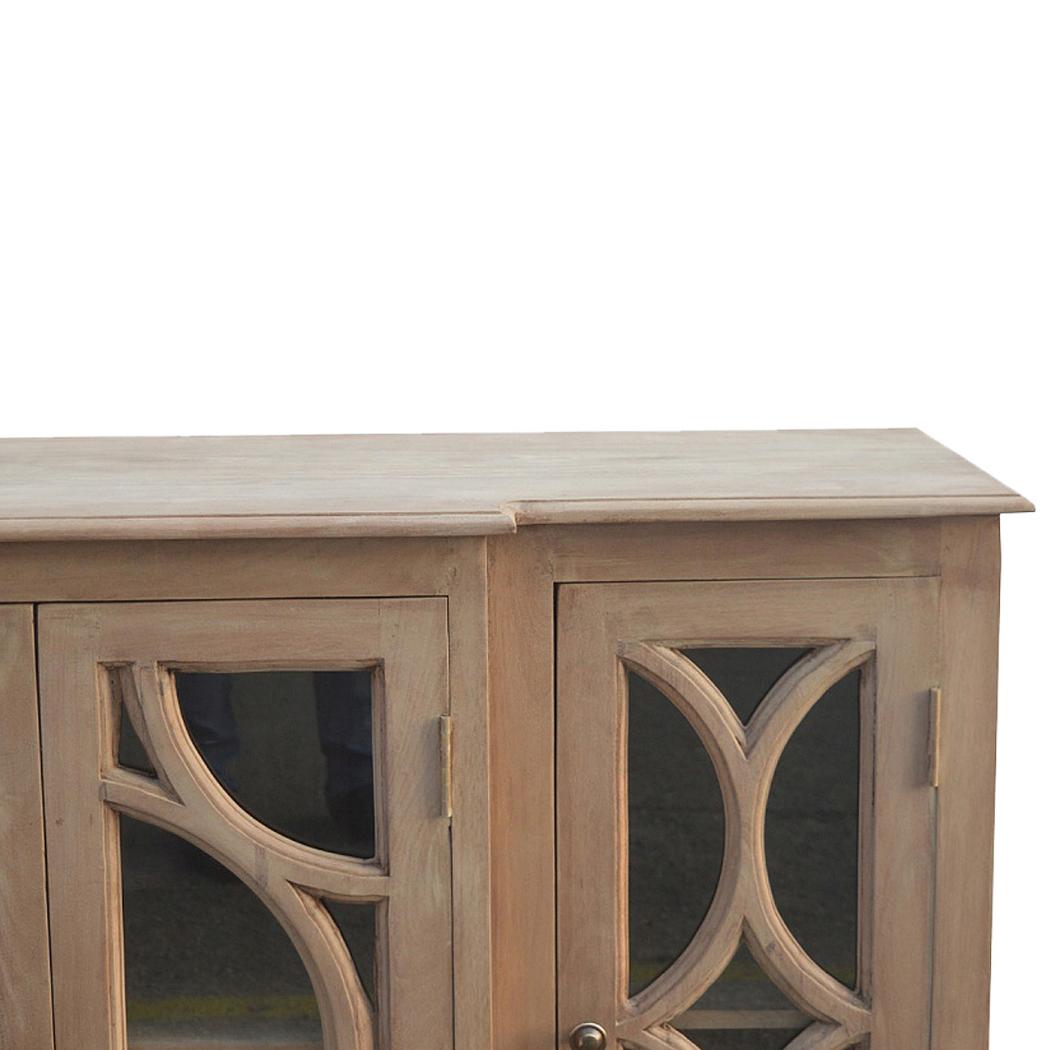 Glazed Carved Media Unit | Decorative Finish | Textured TV Storage