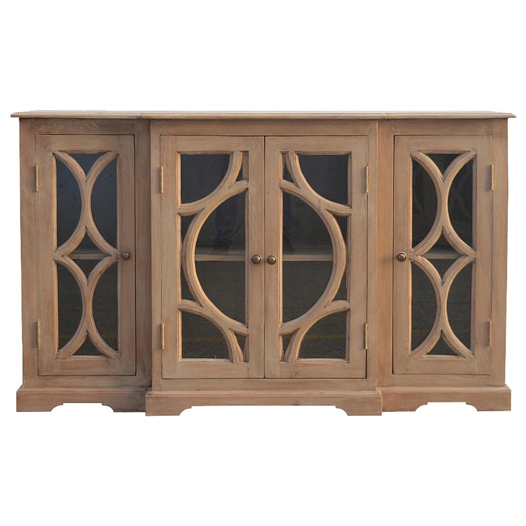 Glazed Carved Media Unit | Decorative Finish | Textured TV Storage