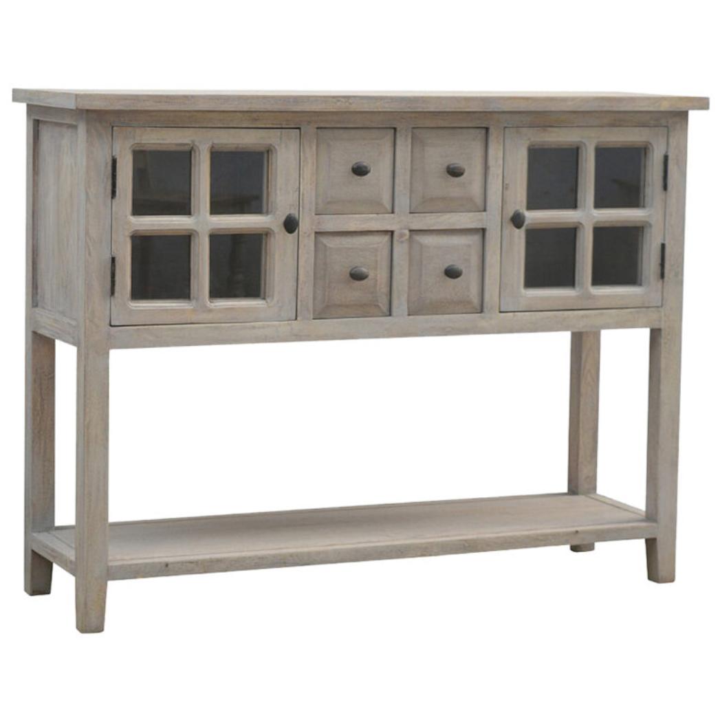 Glazed Console Cabinet | 2 Doors & 4 Drawers | Display Storage