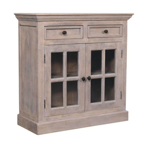Glazed-Door Cabinet | Stone Finish | Display & Storage