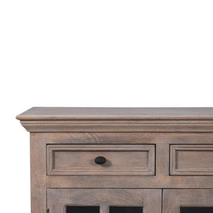 Glazed-Door Cabinet | Stone Finish | Display & Storage