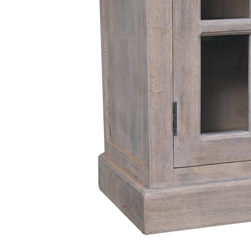 Glazed-Door Cabinet | Stone Finish | Display & Storage