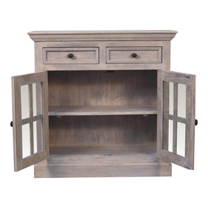 Glazed-Door Cabinet | Stone Finish | Display & Storage