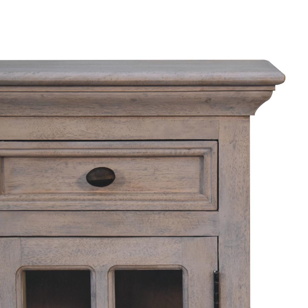 Glazed Stone Bedside Table | Textured Finish | Compact Bedroom Nightstand