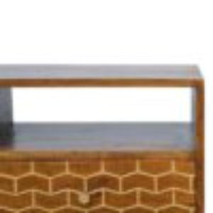 Gold Art Pattern Media Unit | Drawer Storage | Decorative TV Furniture