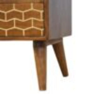 Gold Art Pattern Media Unit | Drawer Storage | Decorative TV Furniture