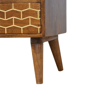 Gold Art Pattern Media Unit | Drawer Storage | Decorative TV Furniture