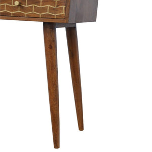 Gold Geometric Console Table | 2 Drawers | Solid Mango Wood
