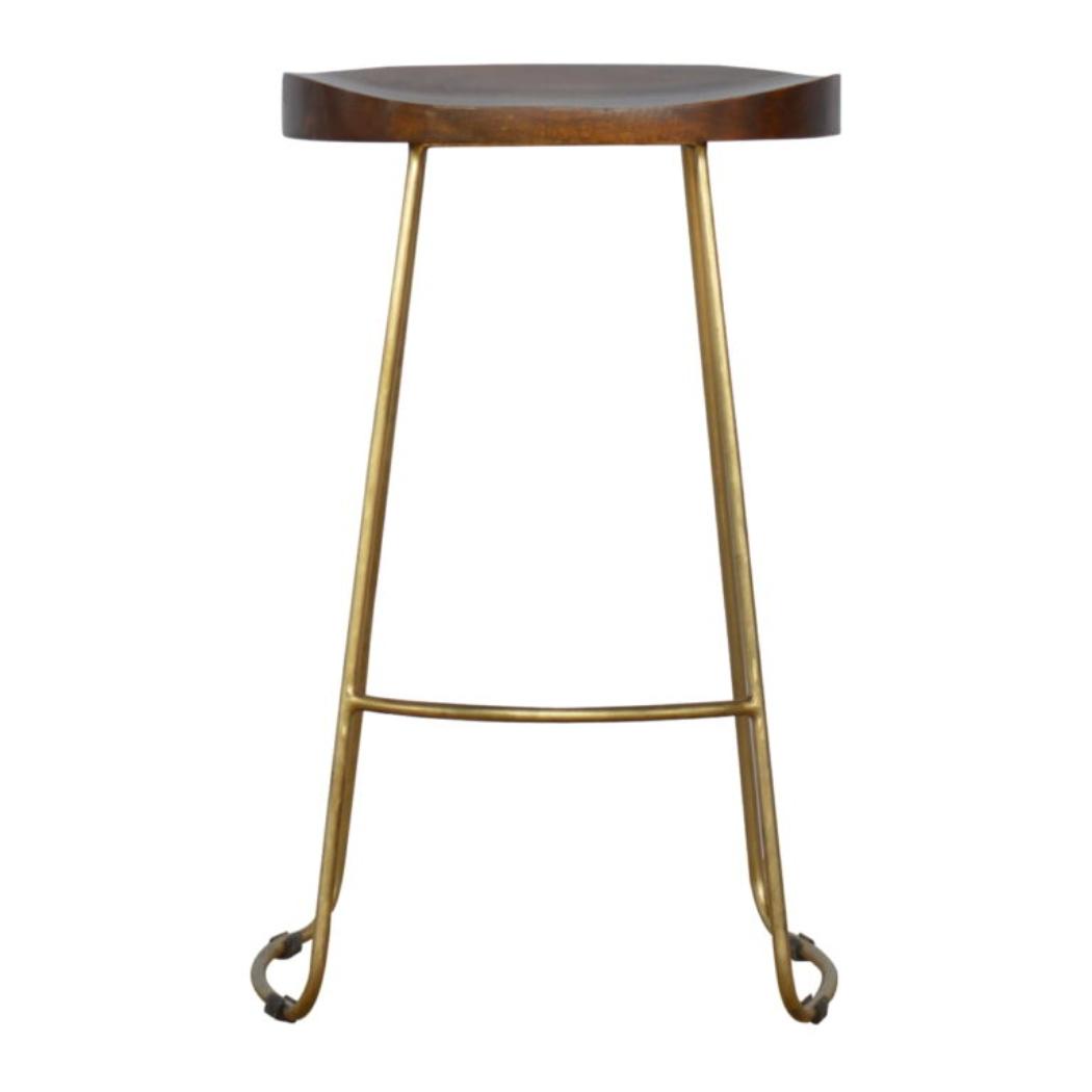 Gold Iron Bar Stool | Metal Frame | Modern Kitchen Seating