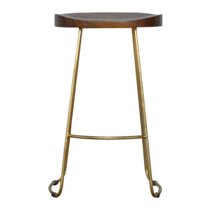 Gold Iron Bar Stool | Metal Frame | Modern Kitchen Seating
