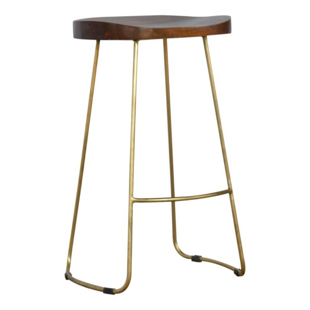 Gold Iron Bar Stool | Metal Frame | Modern Kitchen Seating