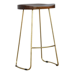 Gold Iron Bar Stool | Metal Frame | Modern Kitchen Seating