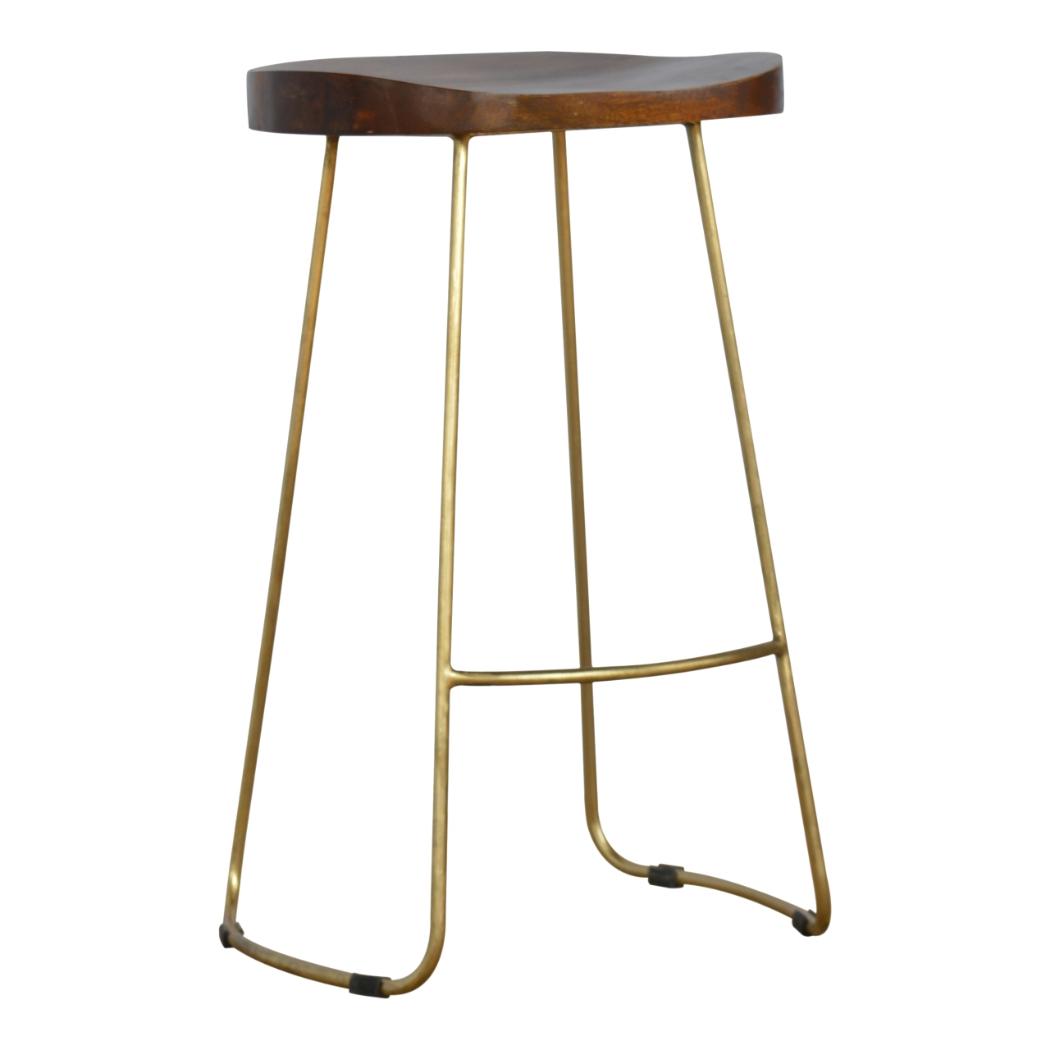 Gold Iron Bar Stool | Metal Frame | Modern Kitchen Seating