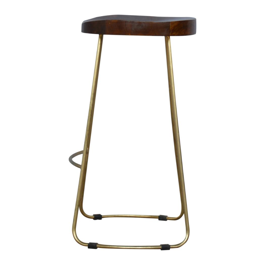 Gold Iron Bar Stool | Metal Frame | Modern Kitchen Seating