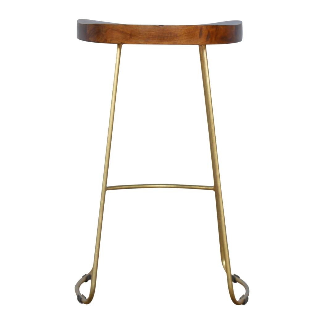 Gold Iron Bar Stool | Metal Frame | Modern Kitchen Seating