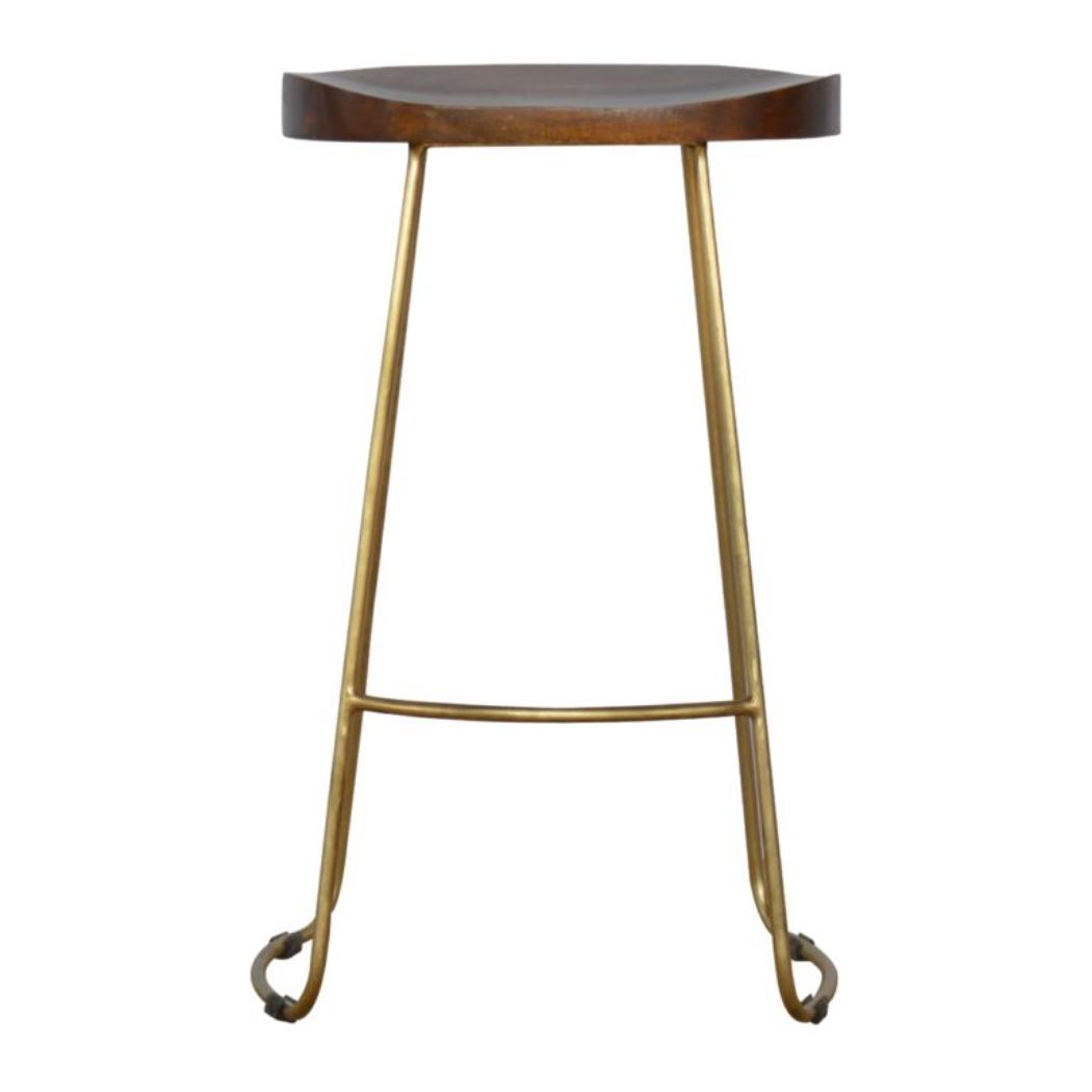 Gold Iron Bar Stool | Metal Frame | Modern Kitchen Seating