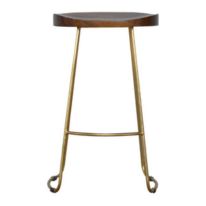 Gold Iron Bar Stool | Metal Frame | Modern Kitchen Seating