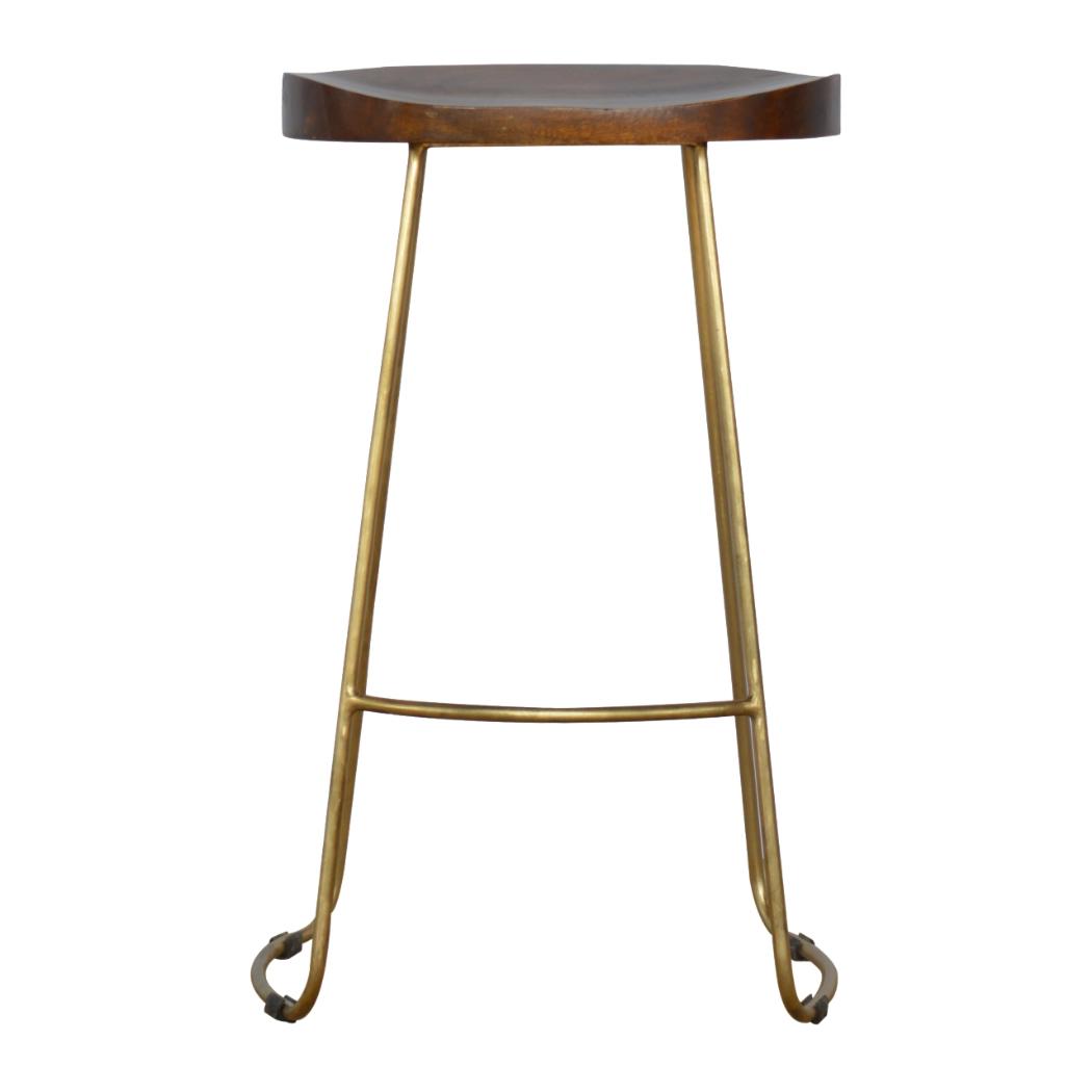 Gold Iron Bar Stool | Metal Frame | Modern Kitchen Seating