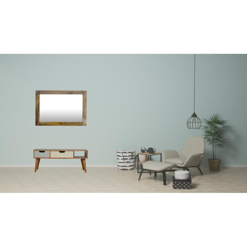 Gradient Drawer Mango Wood Media Unit | 2 Drawers | Open Shelf