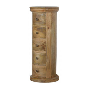Granary Slim Drum Chest | 5 Drawer Storage | Narrow Bedroom Cabinet