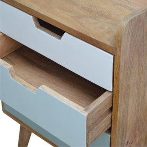 Green Gradient Bedside Table | 3 Drawers | Solid Mango Wood
