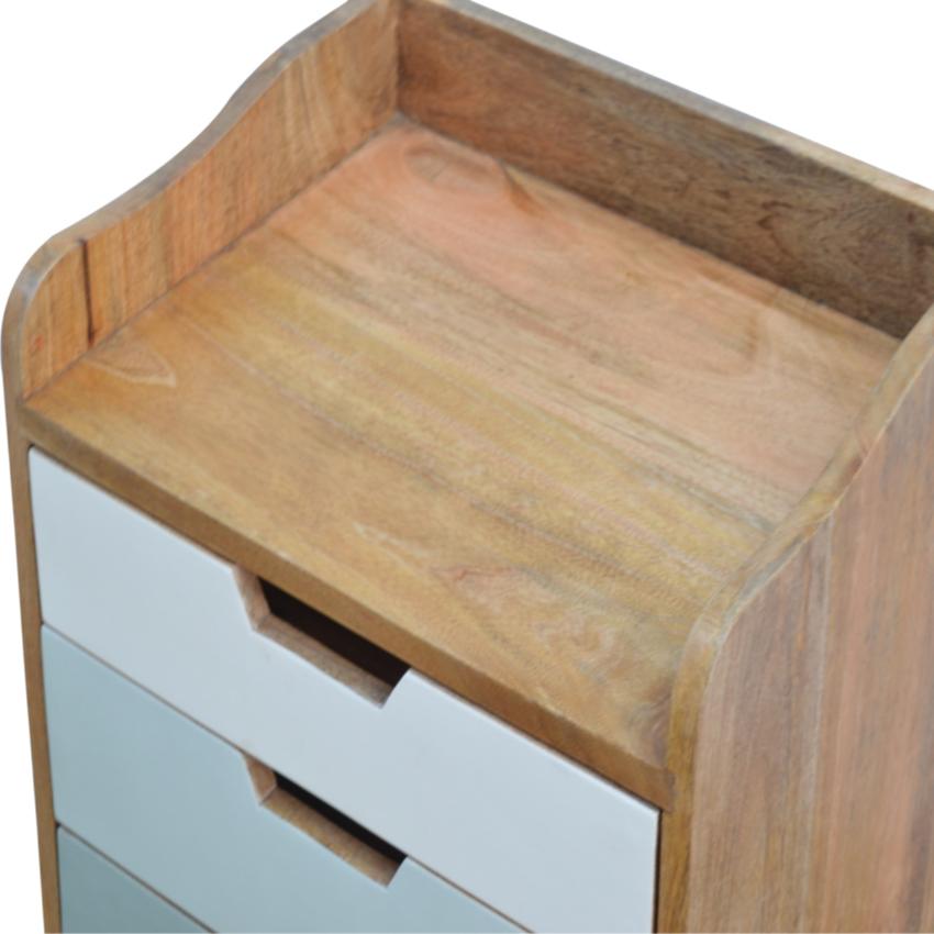 Green Gradient Bedside Table | 3 Drawers | Solid Mango Wood