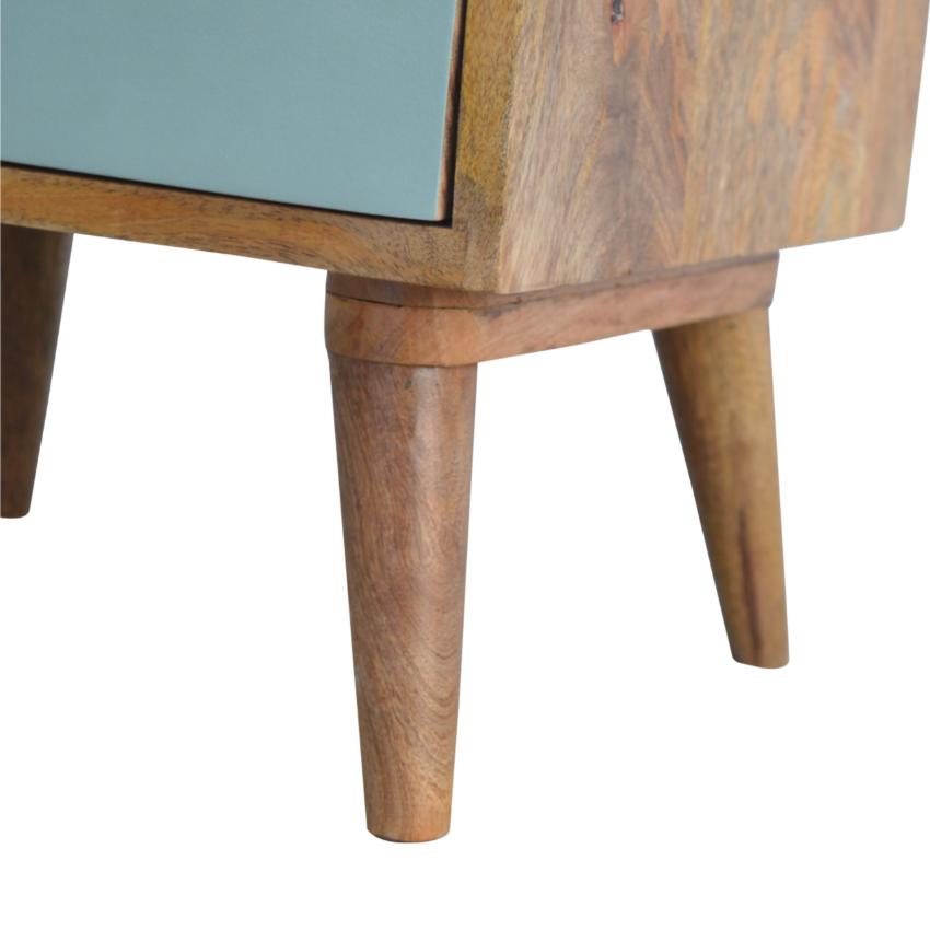 Green Gradient Bedside Table | 3 Drawers | Solid Mango Wood