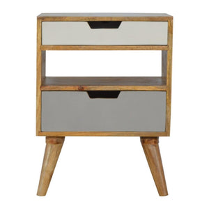 Grey & White Bedside Table | Cut-Out Detail | Two-Tone Bedroom Storage