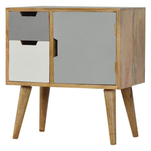 Grey & White Painted Cabinet | Two-Tone Storage | Decorative Accent Furniture