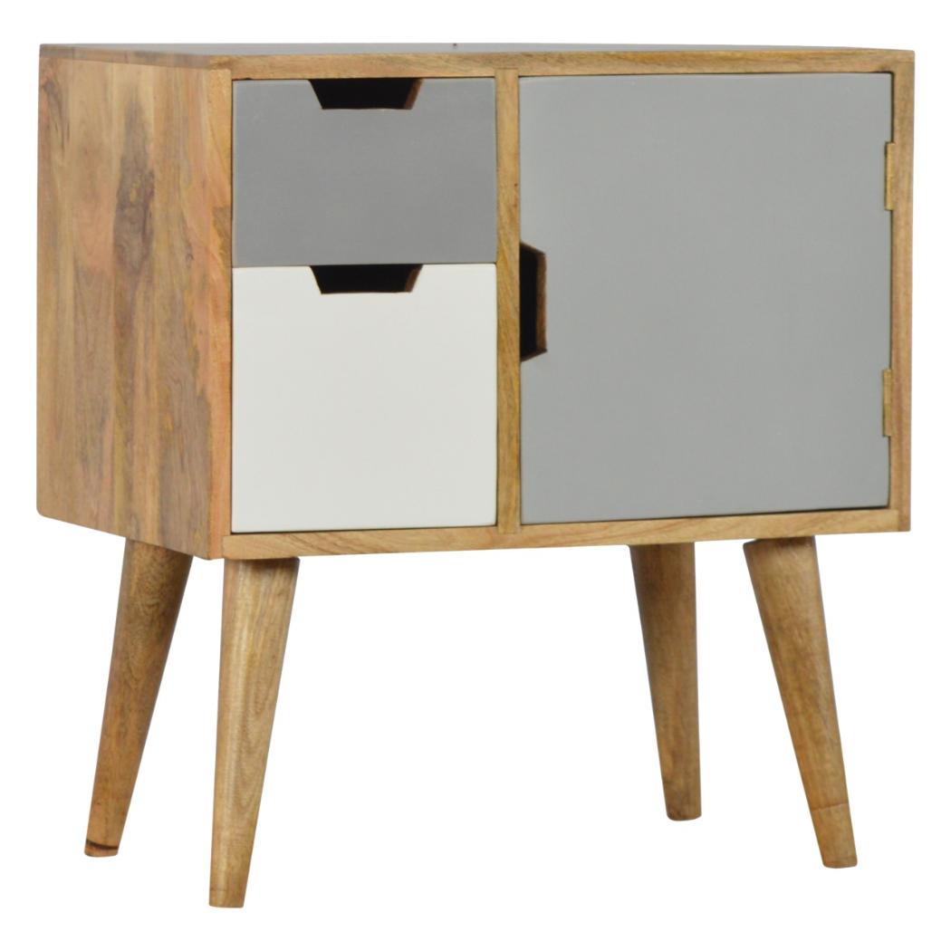 Grey & White Painted Cabinet | Two-Tone Storage | Decorative Accent Furniture