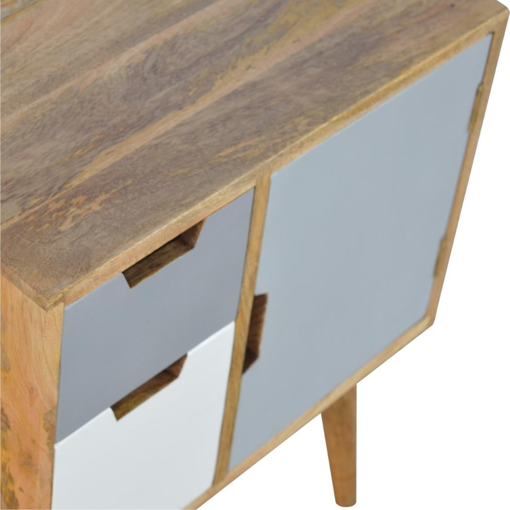 Grey & White Painted Cabinet | Two-Tone Storage | Decorative Accent Furniture