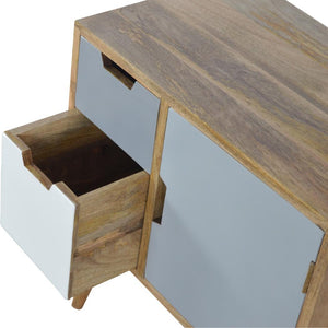Grey & White Painted Cabinet | Two-Tone Storage | Decorative Accent Furniture