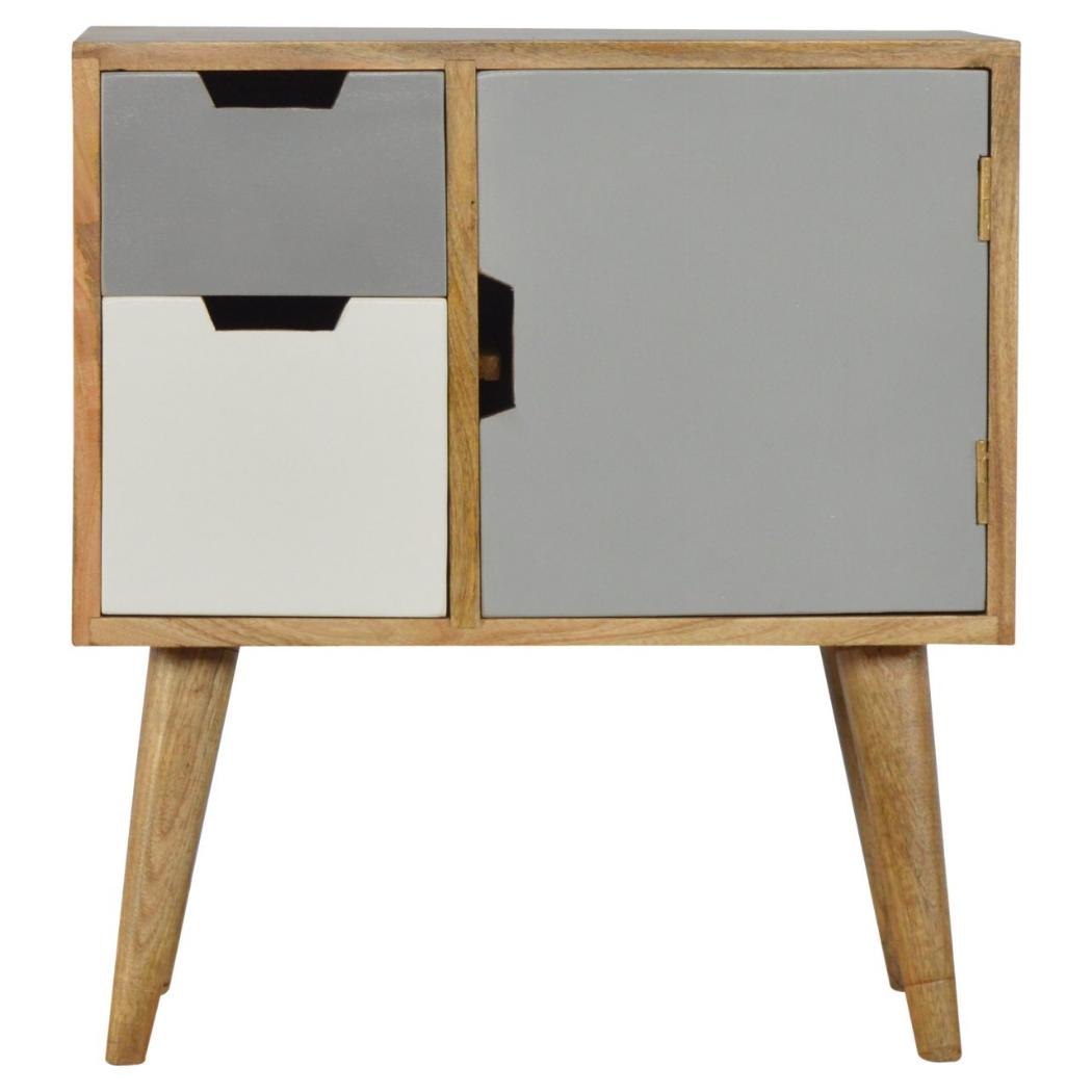 Grey & White Painted Cabinet | Two-Tone Storage | Decorative Accent Furniture